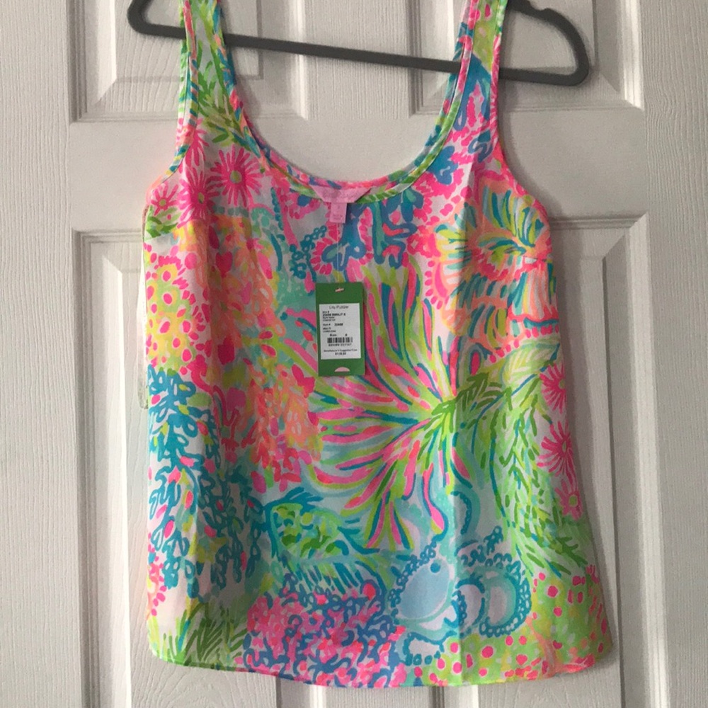 Lilly Pulitzer Cosmos Top in Lovers Coral NWT